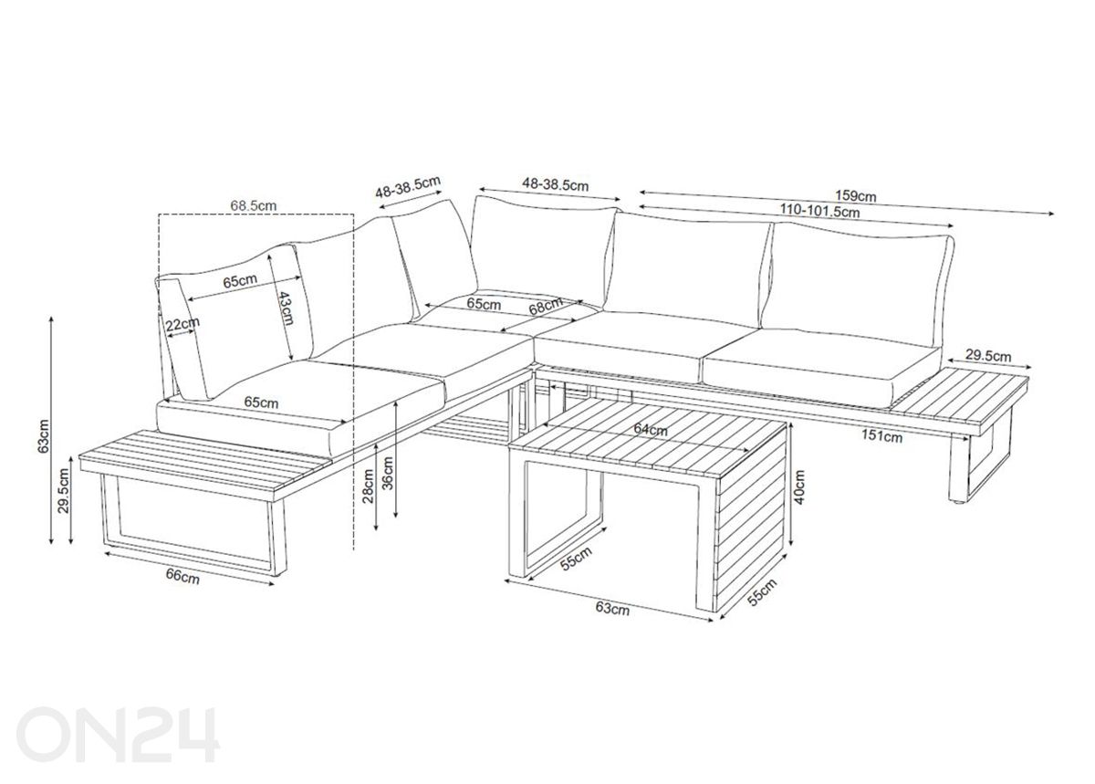 Садовая мебель Marbella увеличить размеры