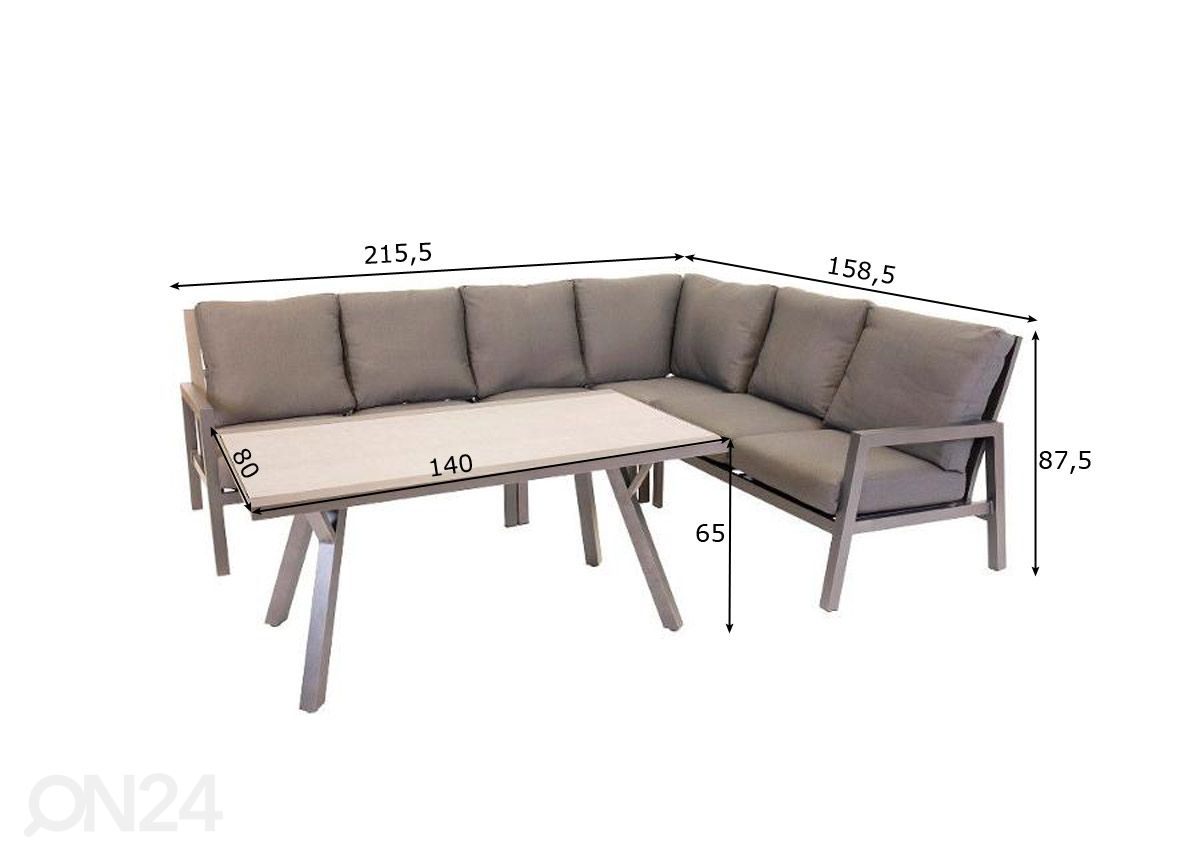 Садовая мебель Navel (угловой диван + стол) увеличить размеры