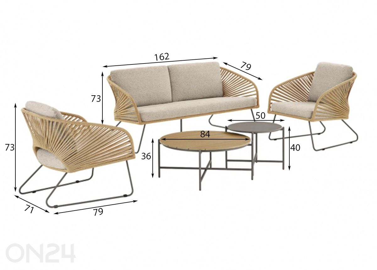 Садовая мебель Novella Lounge увеличить размеры