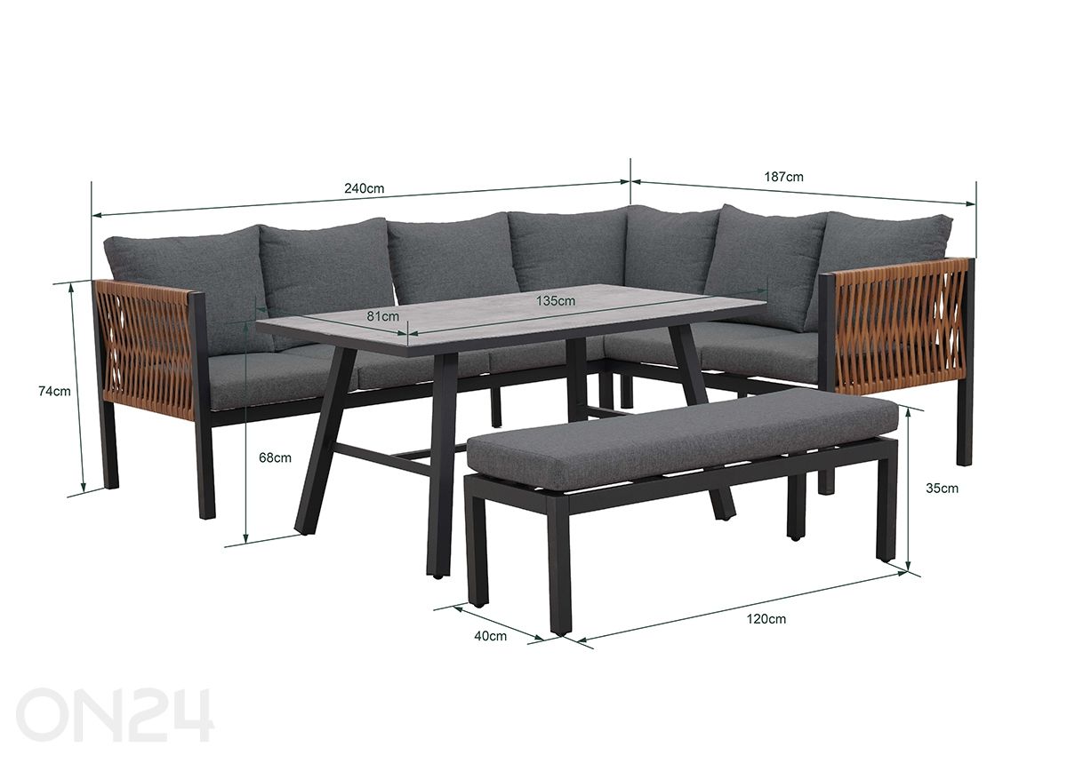 Садовая мебель Texas увеличить размеры