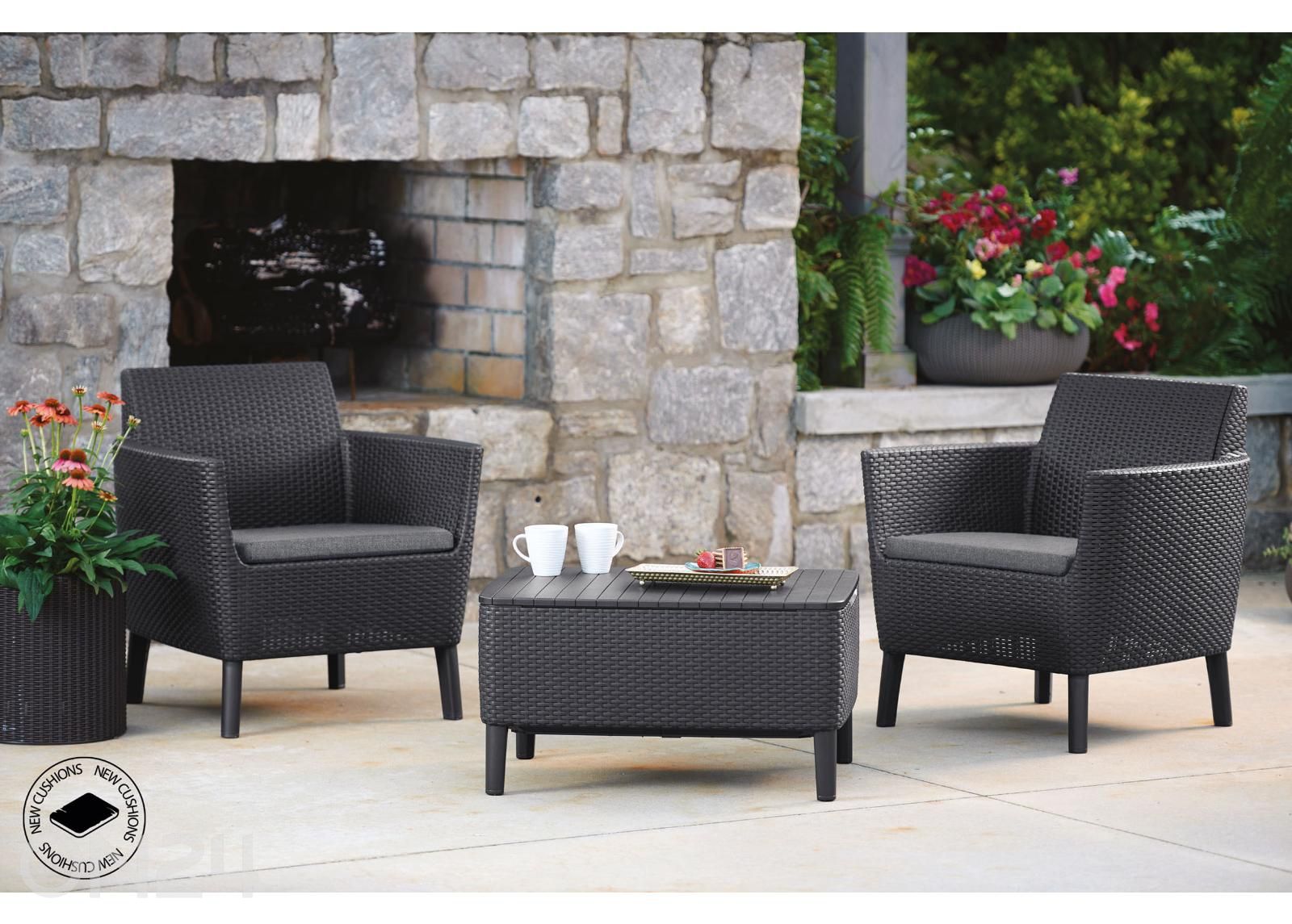 Садовое кресло Keter Salemo 2 шт, графит увеличить