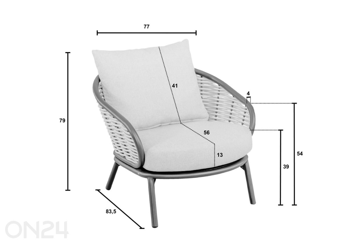 Садовое кресло Pine Key увеличить размеры