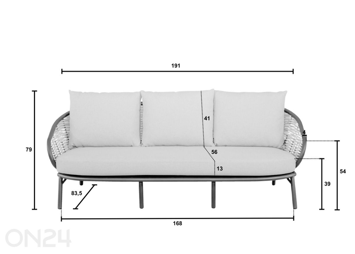 Садовый диван Pine Key 191 см увеличить размеры