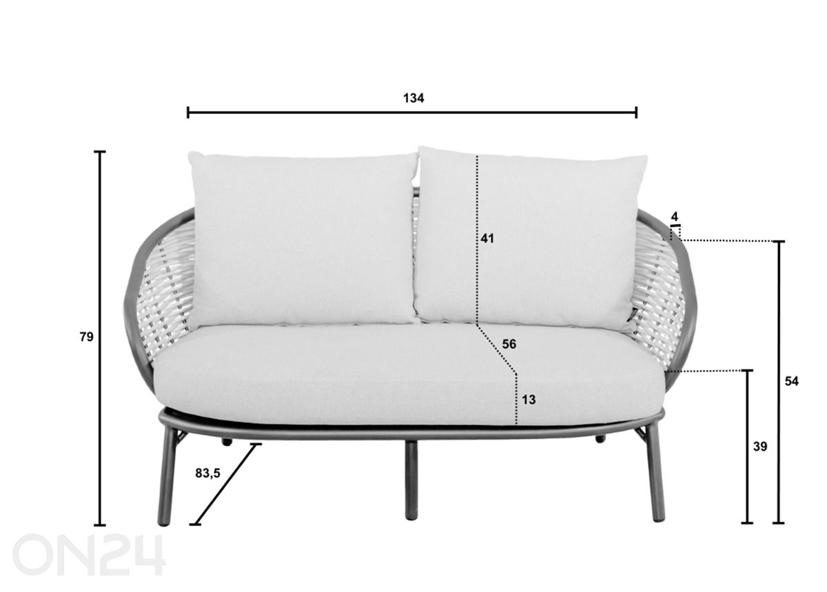 Садовый диван Pine Key увеличить размеры