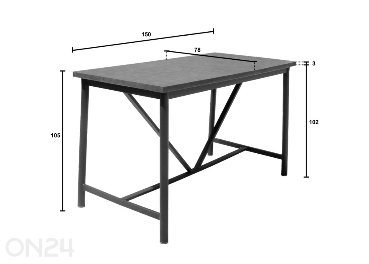 Садовый столик Milou увеличить размеры