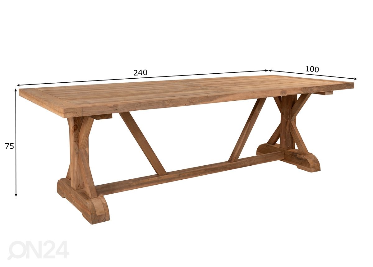 Садовый стол Piraeus 240x100 cm увеличить размеры