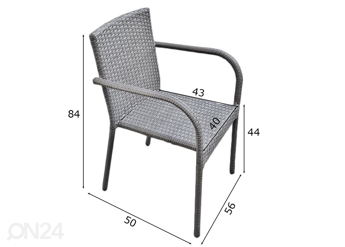 Садовый стул Sotti 4 шт, серый увеличить размеры