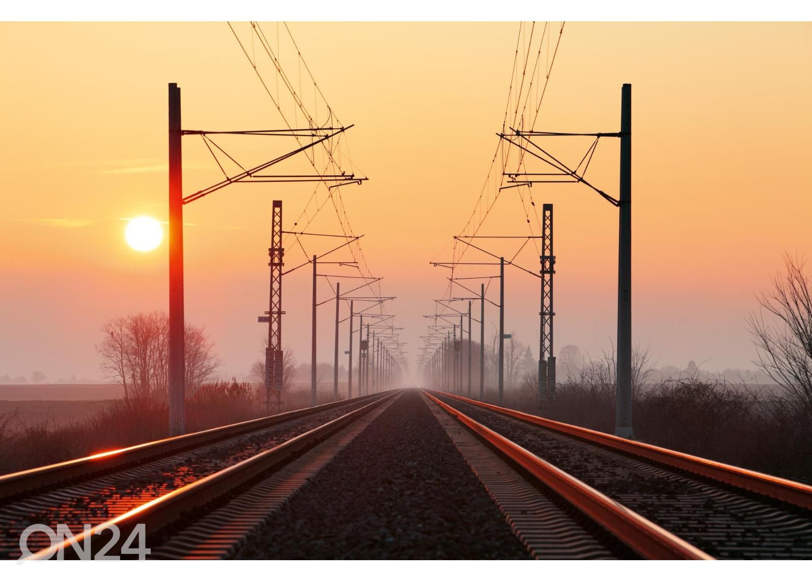 Самоклеящиеся фотообои Railway At Sunset увеличить
