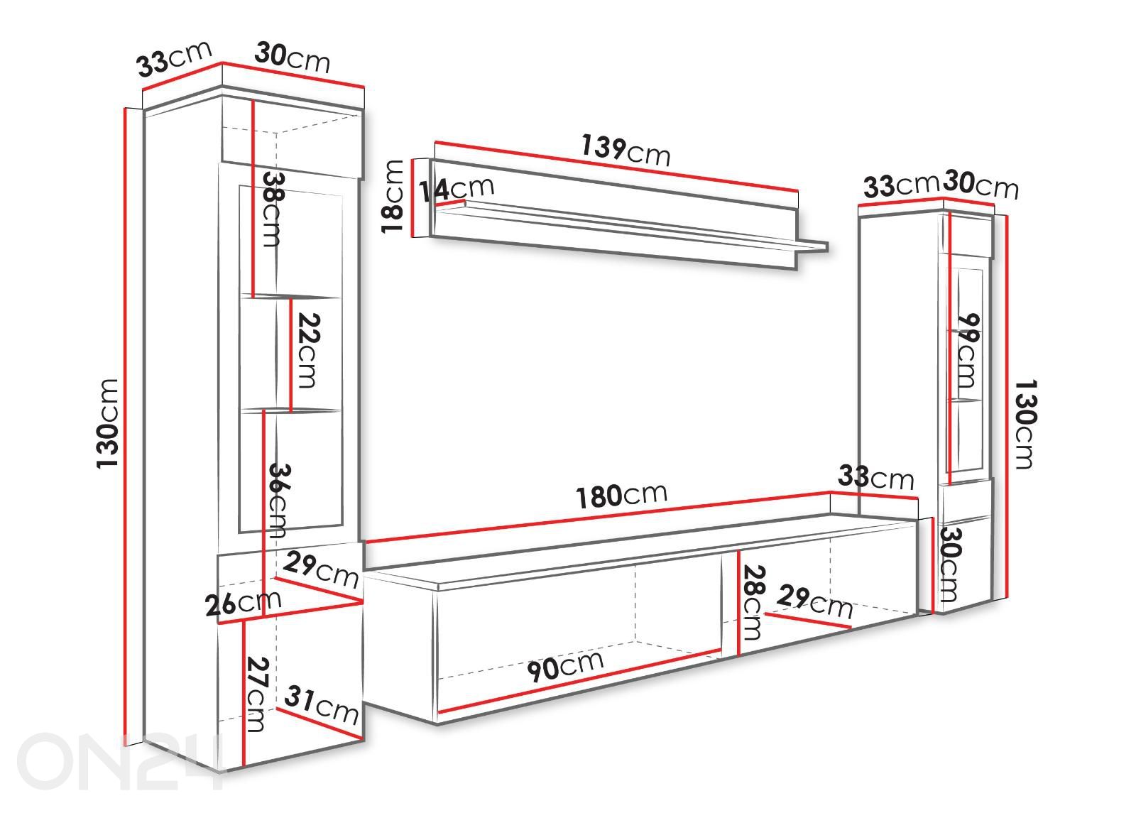 Секция Vera II + LED увеличить размеры
