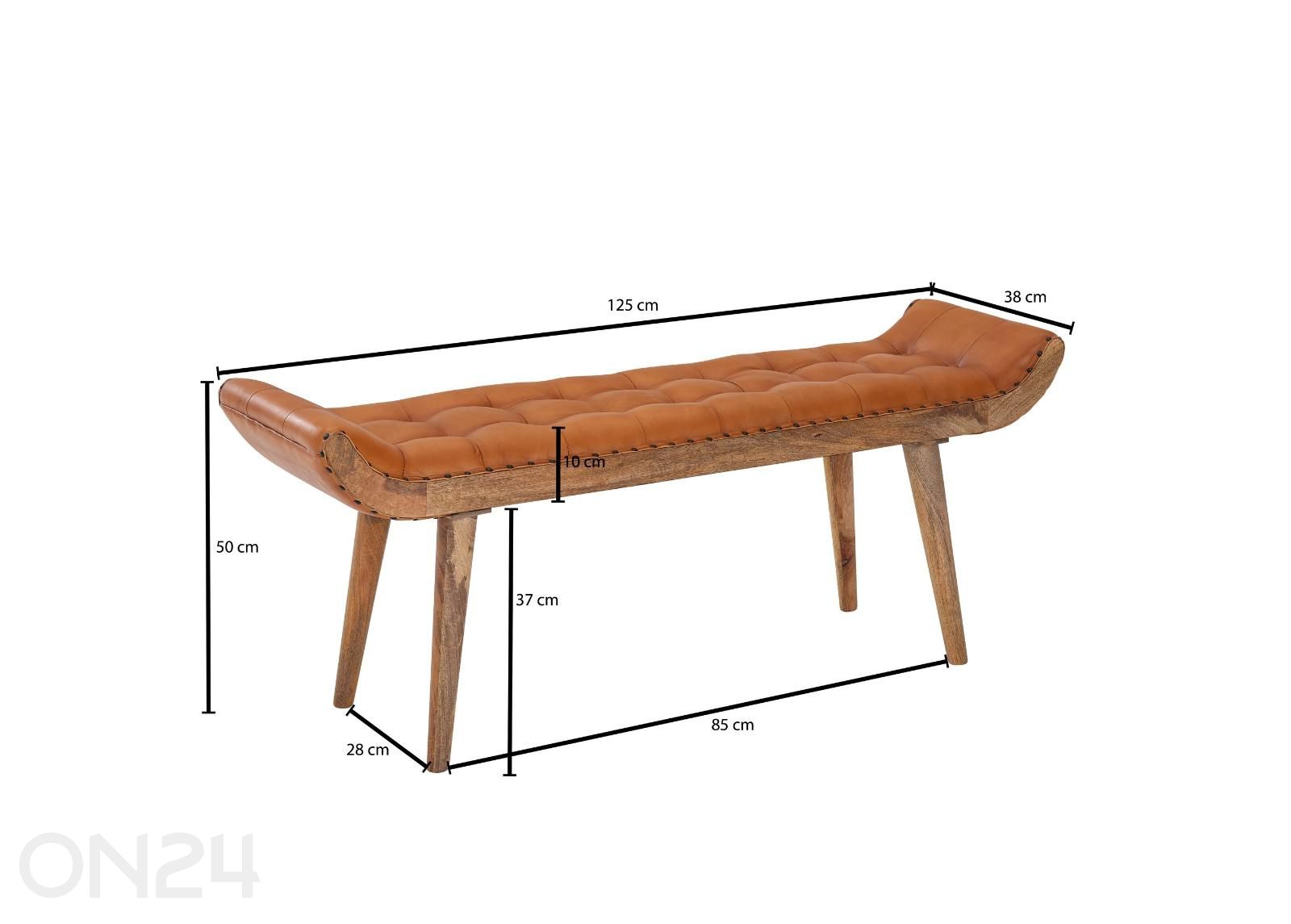 Скамья 125 см, коричневая увеличить размеры