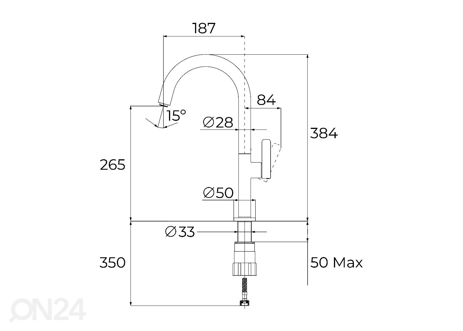 Смеситель Teka Oval 915 увеличить размеры