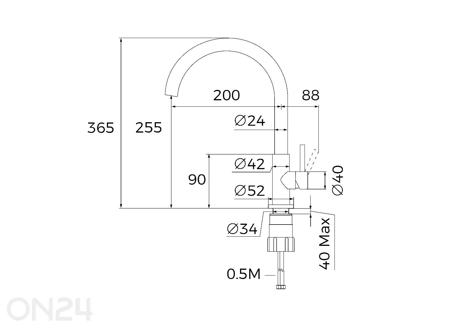 Смеситель Teka UNI 9310, матовый чёрный увеличить размеры