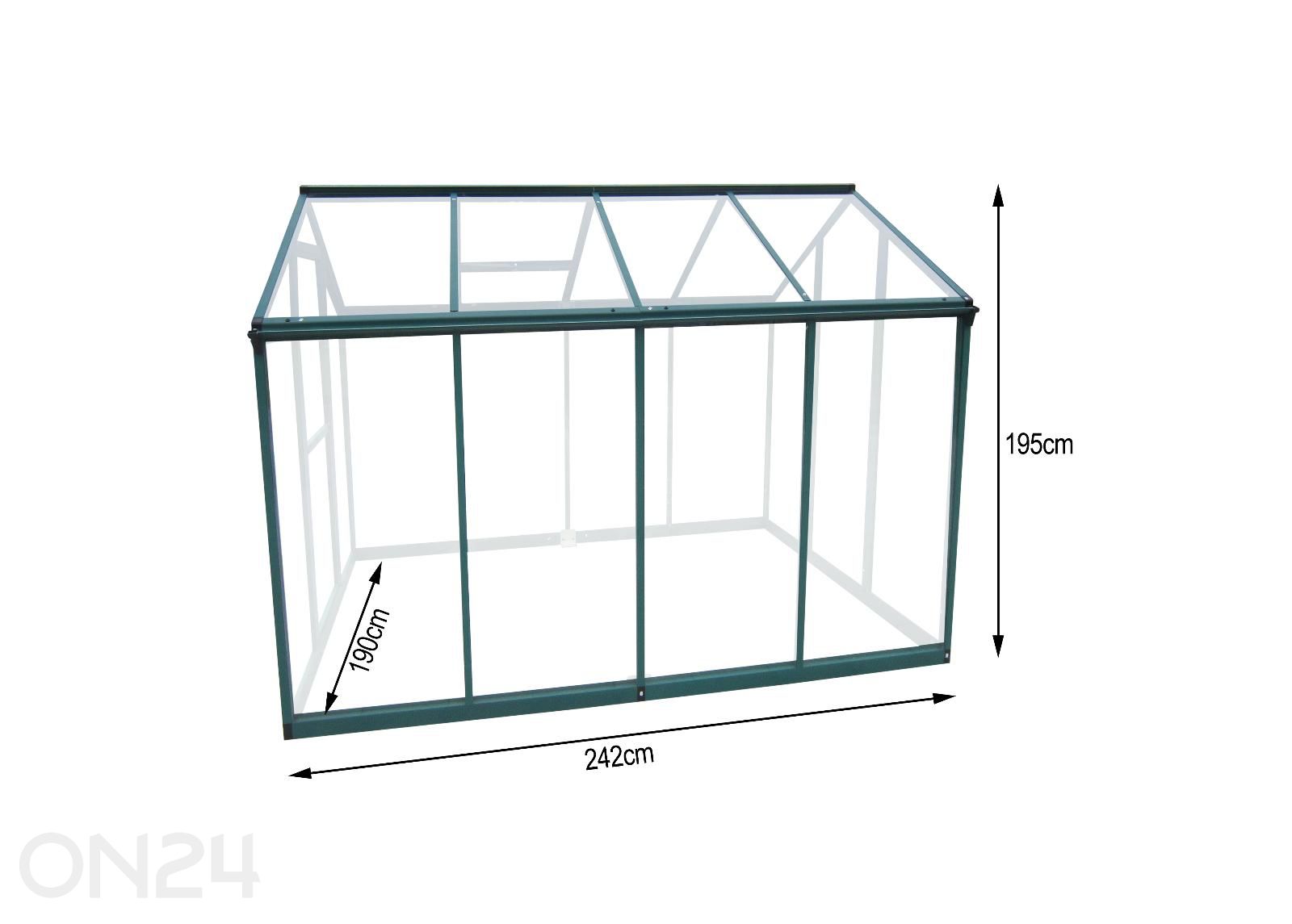 Стеклянная теплица 4,3 м² увеличить размеры