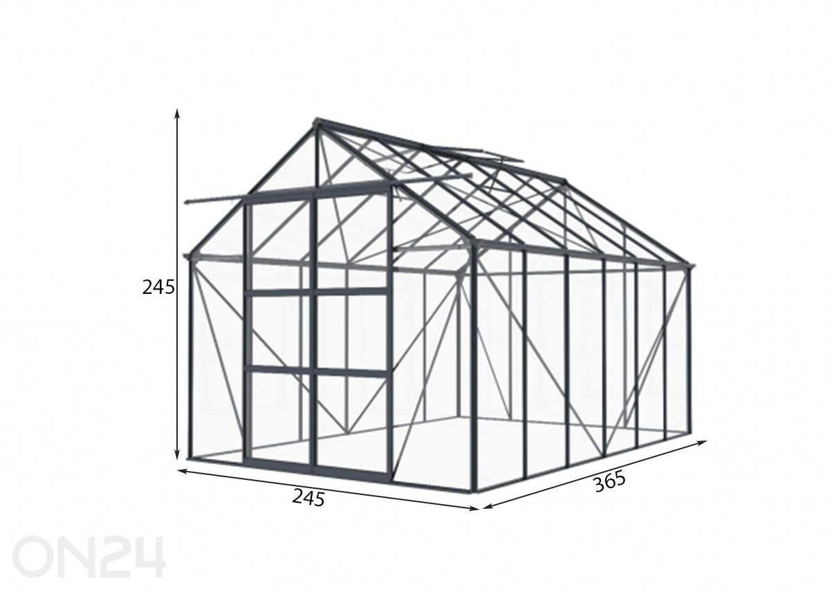 Стеклянная теплица Elegant 8,94 м², серая увеличить размеры