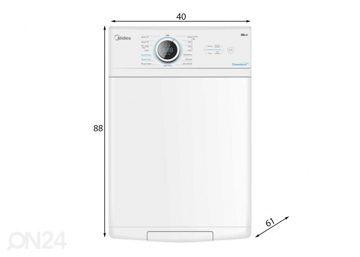 Стиральная машина с верхней загрузкой Midea MF100T60B/W-HR увеличить размеры