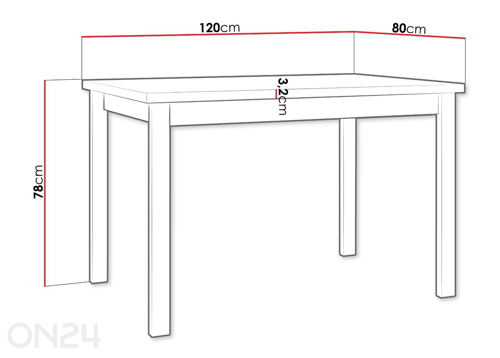 Стол Alba S увеличить размеры