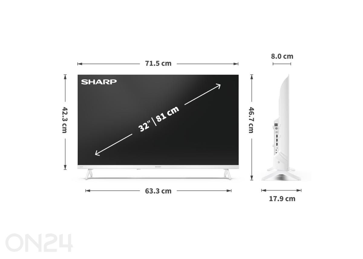 Телевизор Sharp 32" (81 см) HD Ready Google TV, белый увеличить размеры