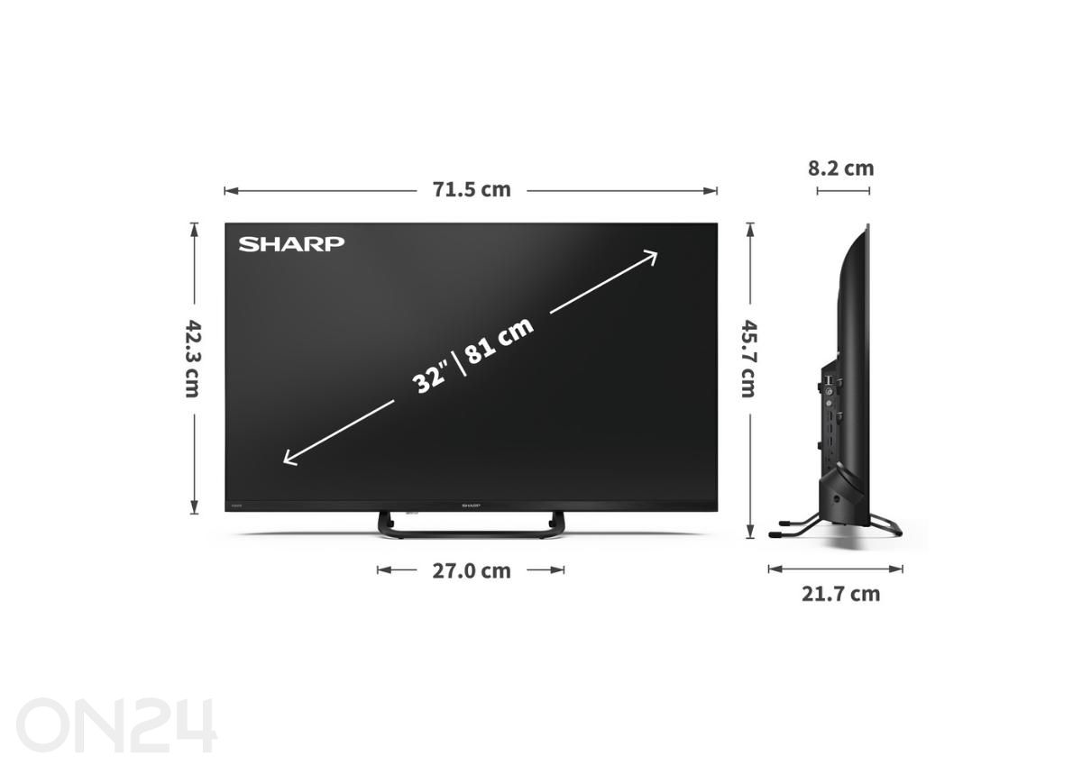 Телевизор Sharp 32" (81 см) QLED Full HD Google TV увеличить размеры