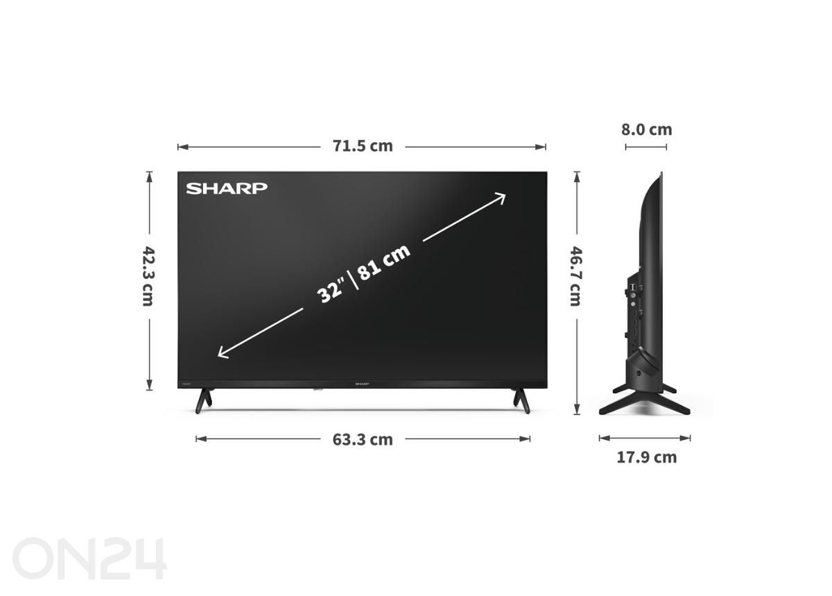 Телевизор Sharp 32" (81 см) QLED HD Ready Google TV увеличить размеры