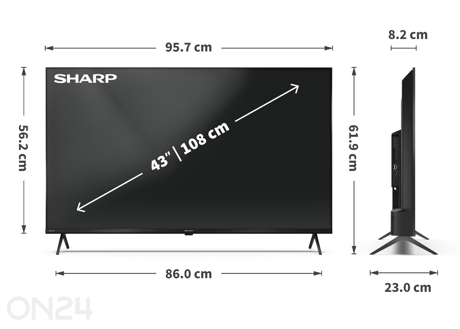 Телевизор Sharp 43" (108 см) QLED 4K Ultra HD Google TV, Dolby Vision, Dolby Atmos увеличить размеры
