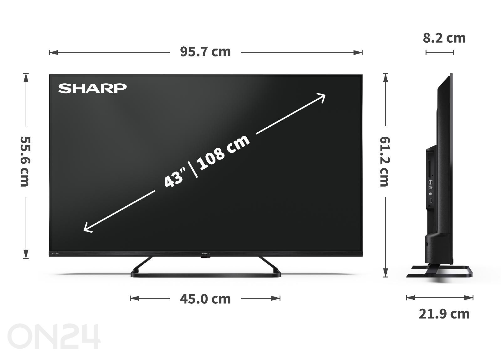 Телевизор Sharp 43" (108 см) QLED 4K Ultra HD Google TV, Dolby Vision, Dolby Atmos увеличить размеры