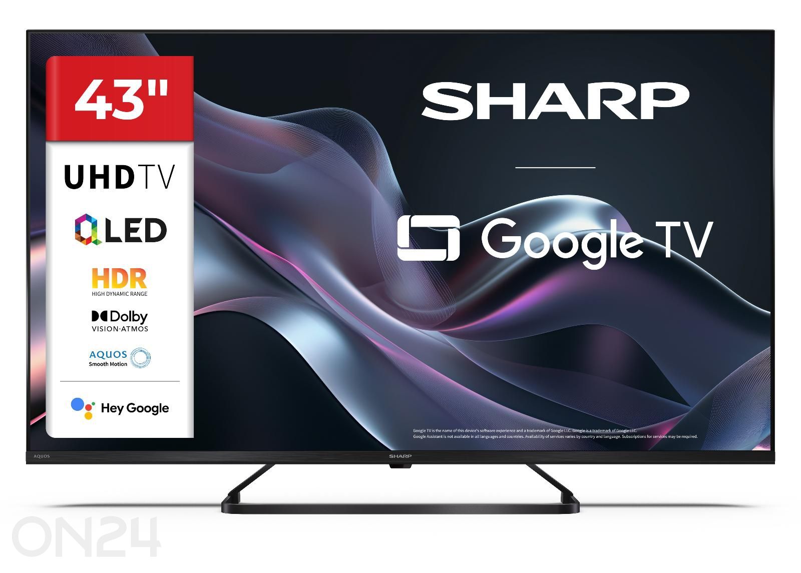 Телевизор Sharp 43" (108 см) QLED 4K Ultra HD Google TV, Dolby Vision, Dolby Atmos увеличить