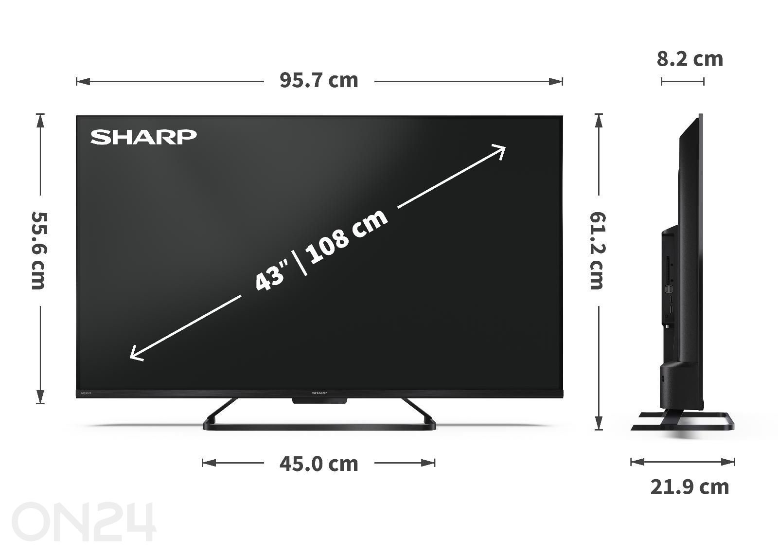 Телевизор Sharp 43" (108 см) QLED 4K Ultra HD Google TV, Dolby Vision IQ, Dolby Atmos увеличить размеры