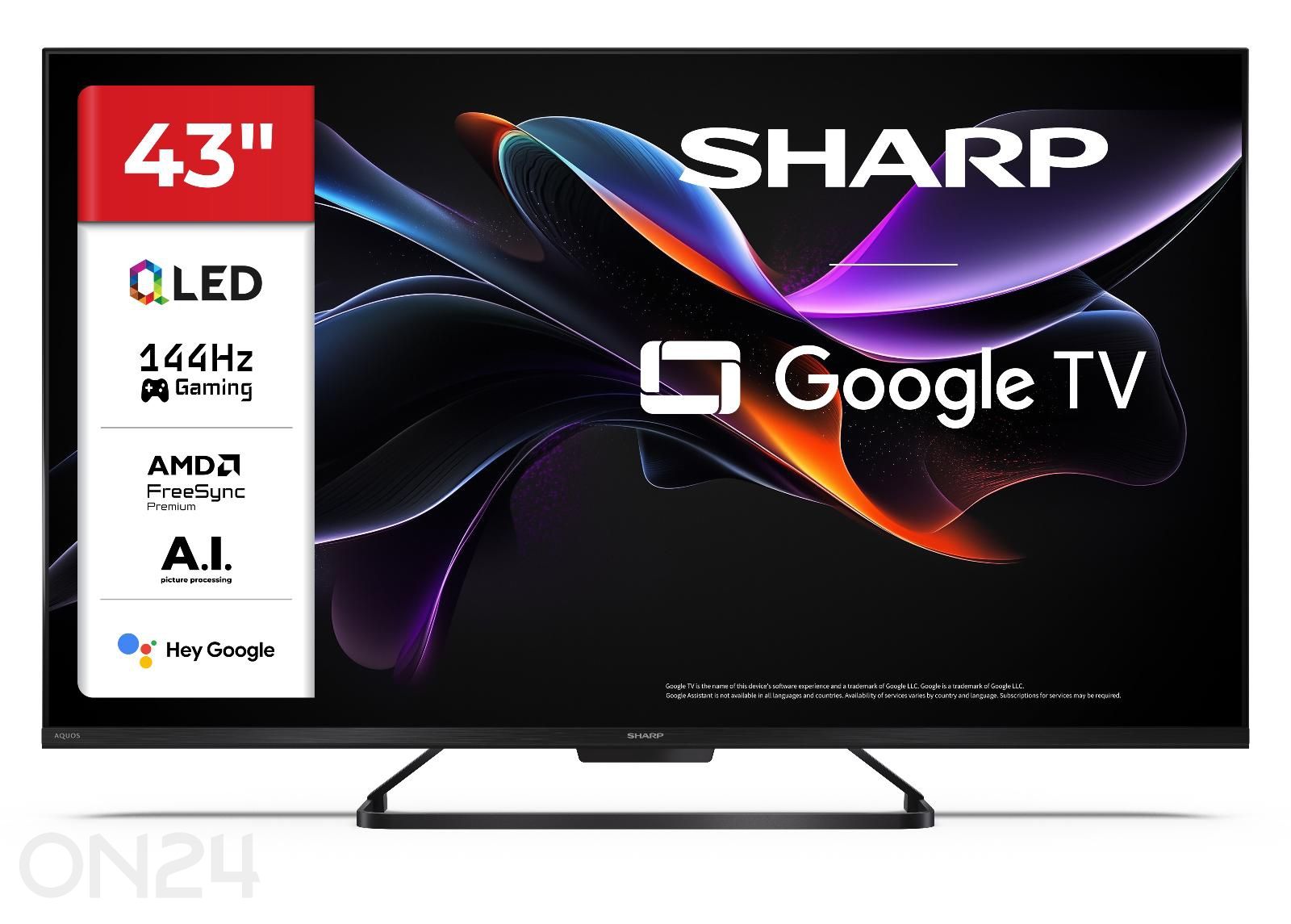 Телевизор Sharp 43" (108 см) QLED 4K Ultra HD Google TV, Dolby Vision IQ, Dolby Atmos увеличить