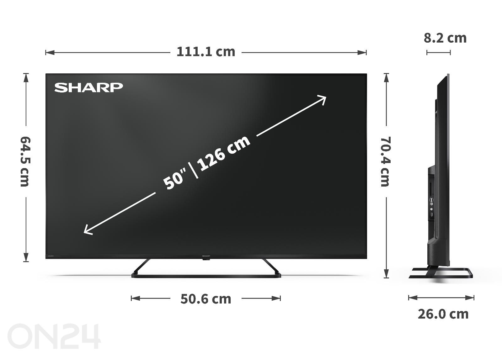 Телевизор Sharp 55" (126 см) QLED 4K Ultra HD Google TV, Dolby Vision, Dolby Atmos увеличить размеры