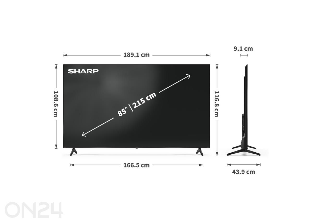 Телевизор Sharp 85" (215 см) QLED 4K Ultra HD Google TV, Harman/Kardon, DolbyVision, DolbyAtmos увеличить размеры