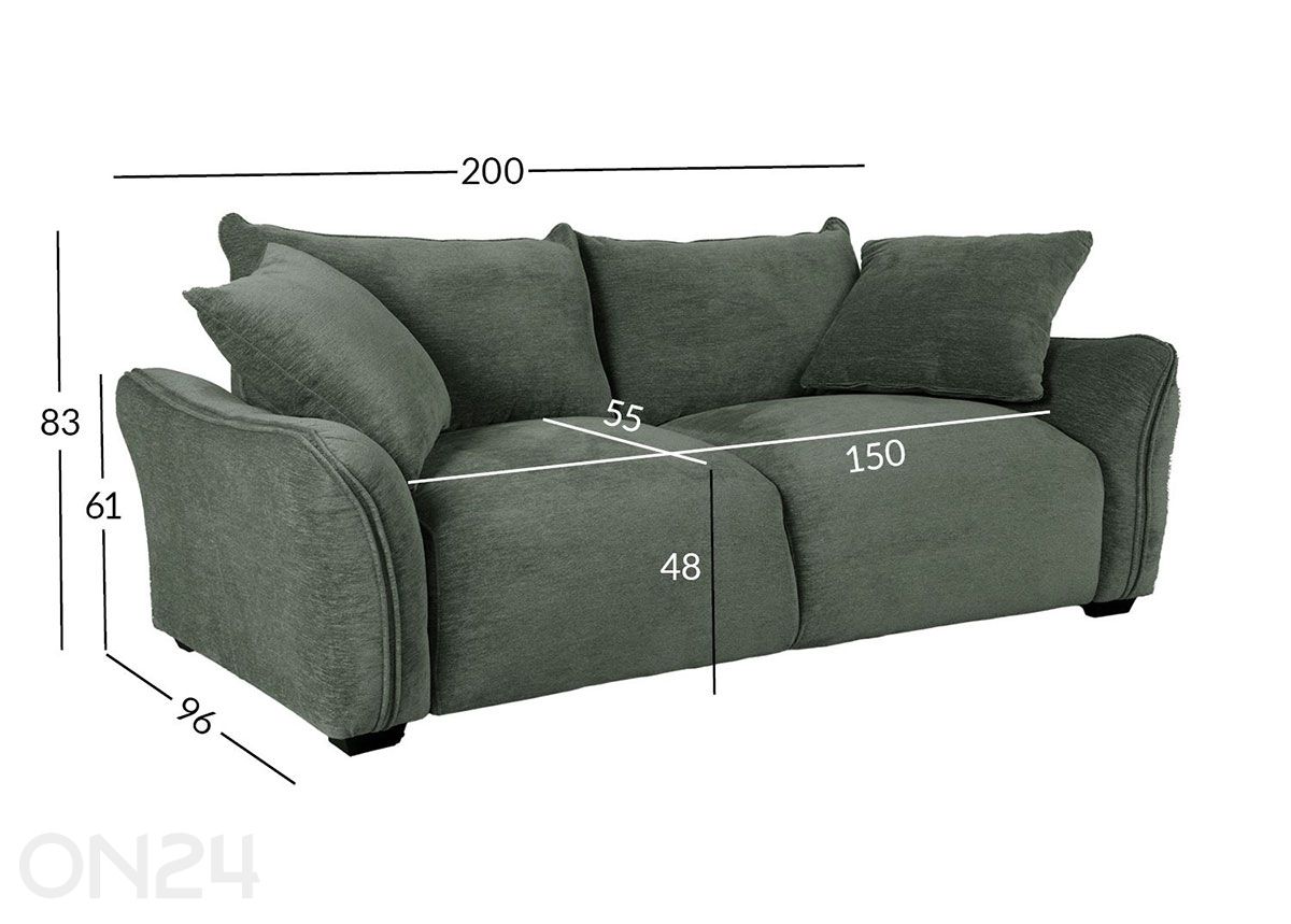 Трехместный диван Divi увеличить размеры