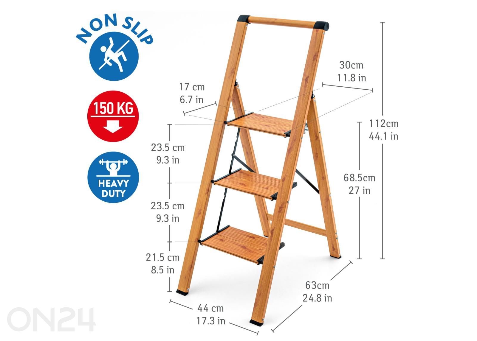 Трехступенчатая лестница Tatkraft Up увеличить размеры