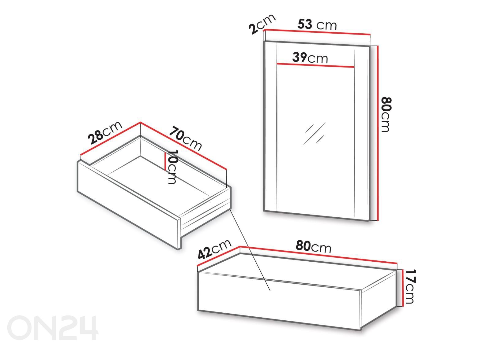 Туалетный столик с зеркалом Isla увеличить размеры