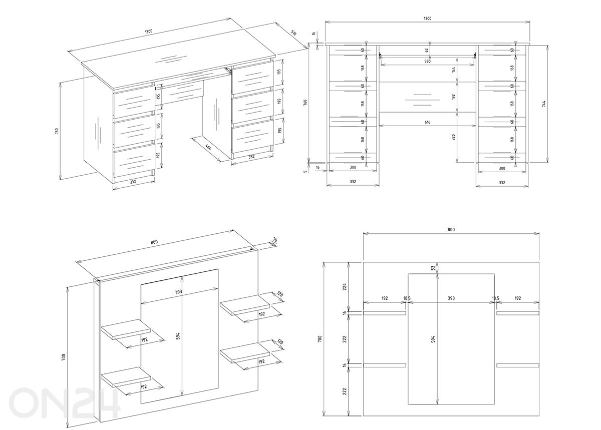 Туалетный столик Ganz 3 увеличить размеры