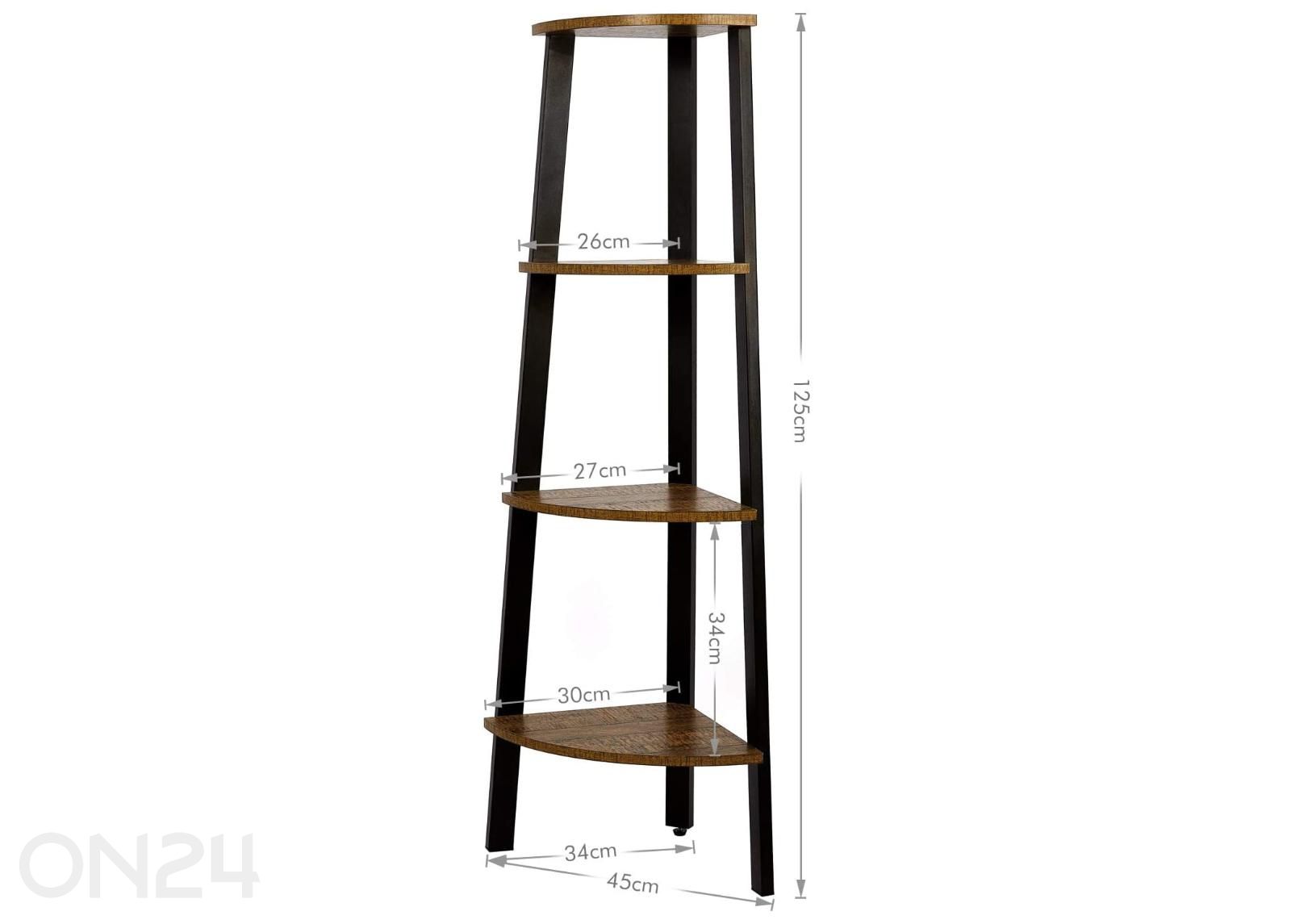 Угловая полка 125 см, коричневая увеличить размеры