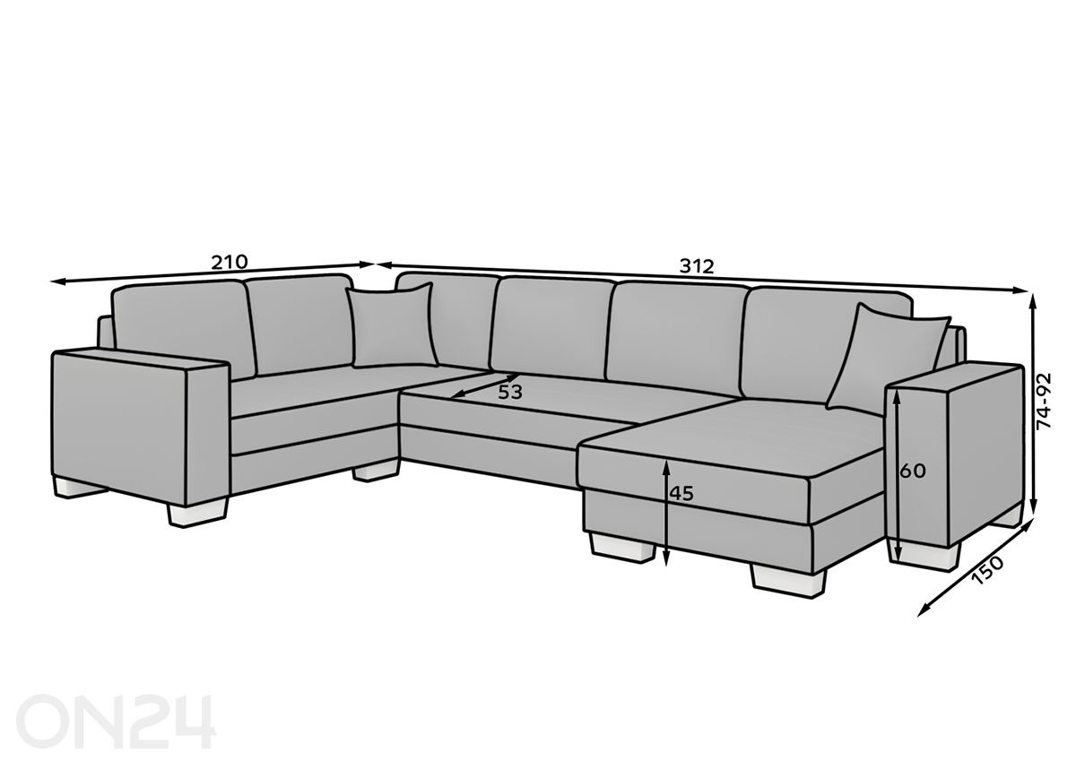 Угловой диван-кровать с ящиком увеличить размеры
