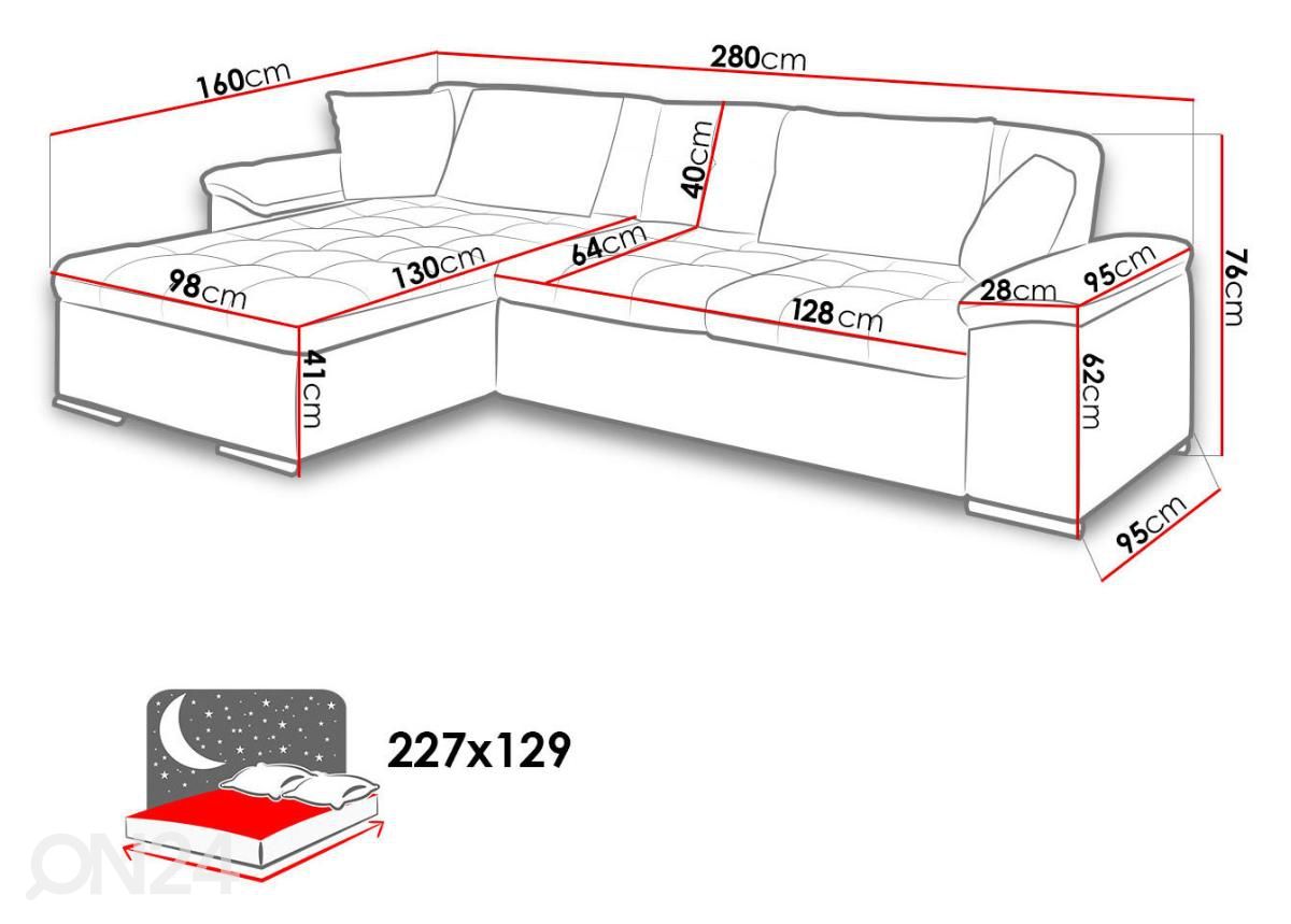 Угловой диван-кровать увеличить размеры