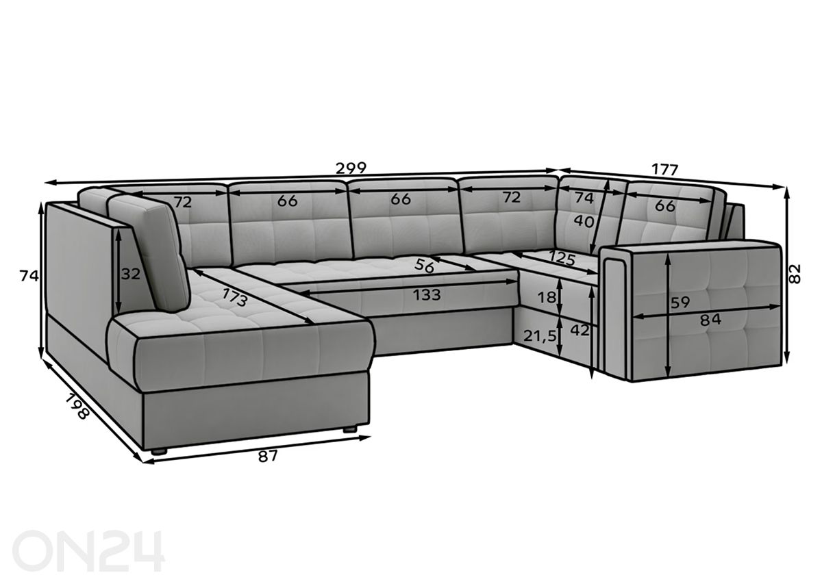 Угловой диван-кровать Atika увеличить размеры
