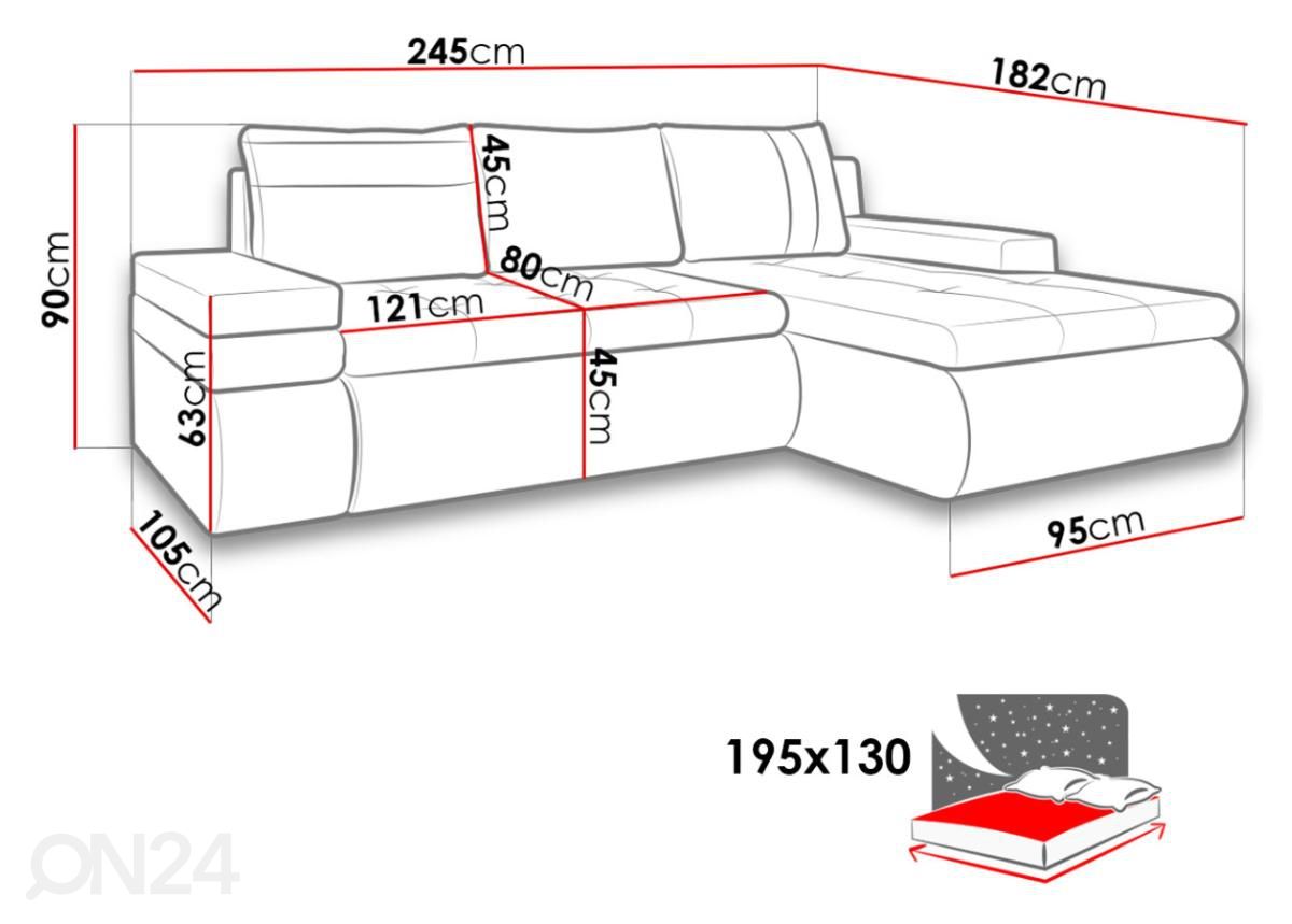 Угловой диван-кровать Bologna увеличить размеры