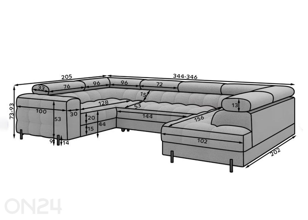 Угловой диван-кровать Fectory увеличить размеры