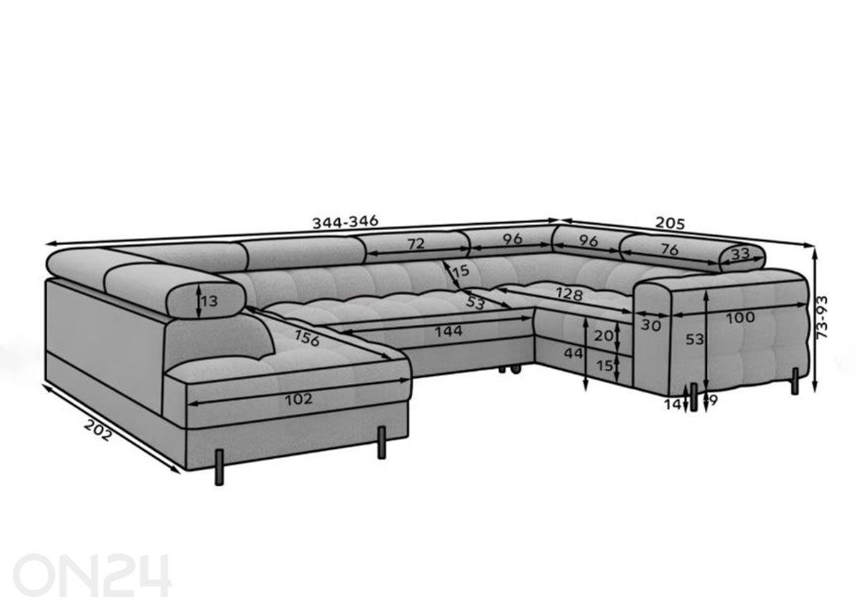 Угловой диван-кровать Fectory увеличить размеры