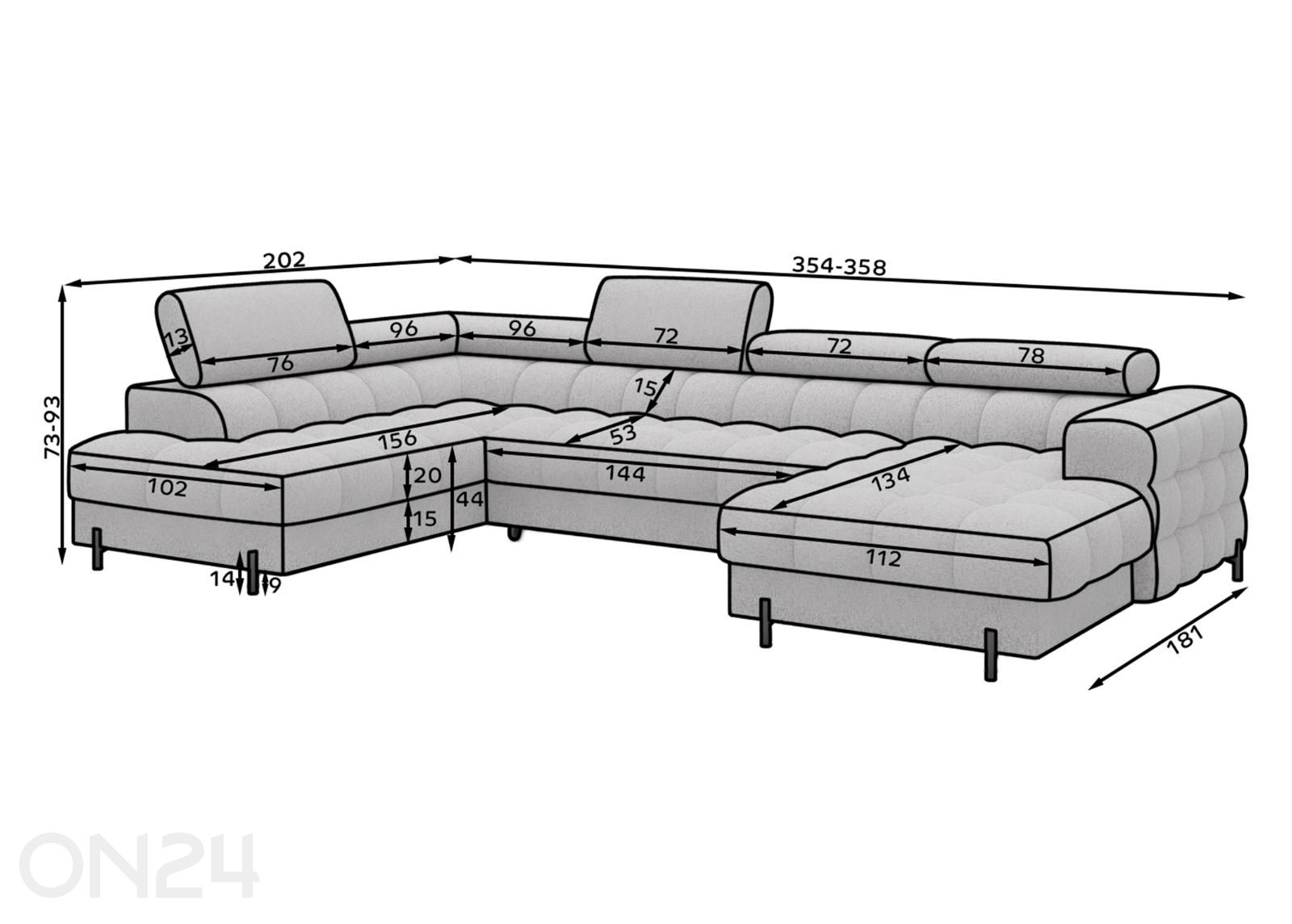 Угловой диван-кровать Feraria увеличить размеры