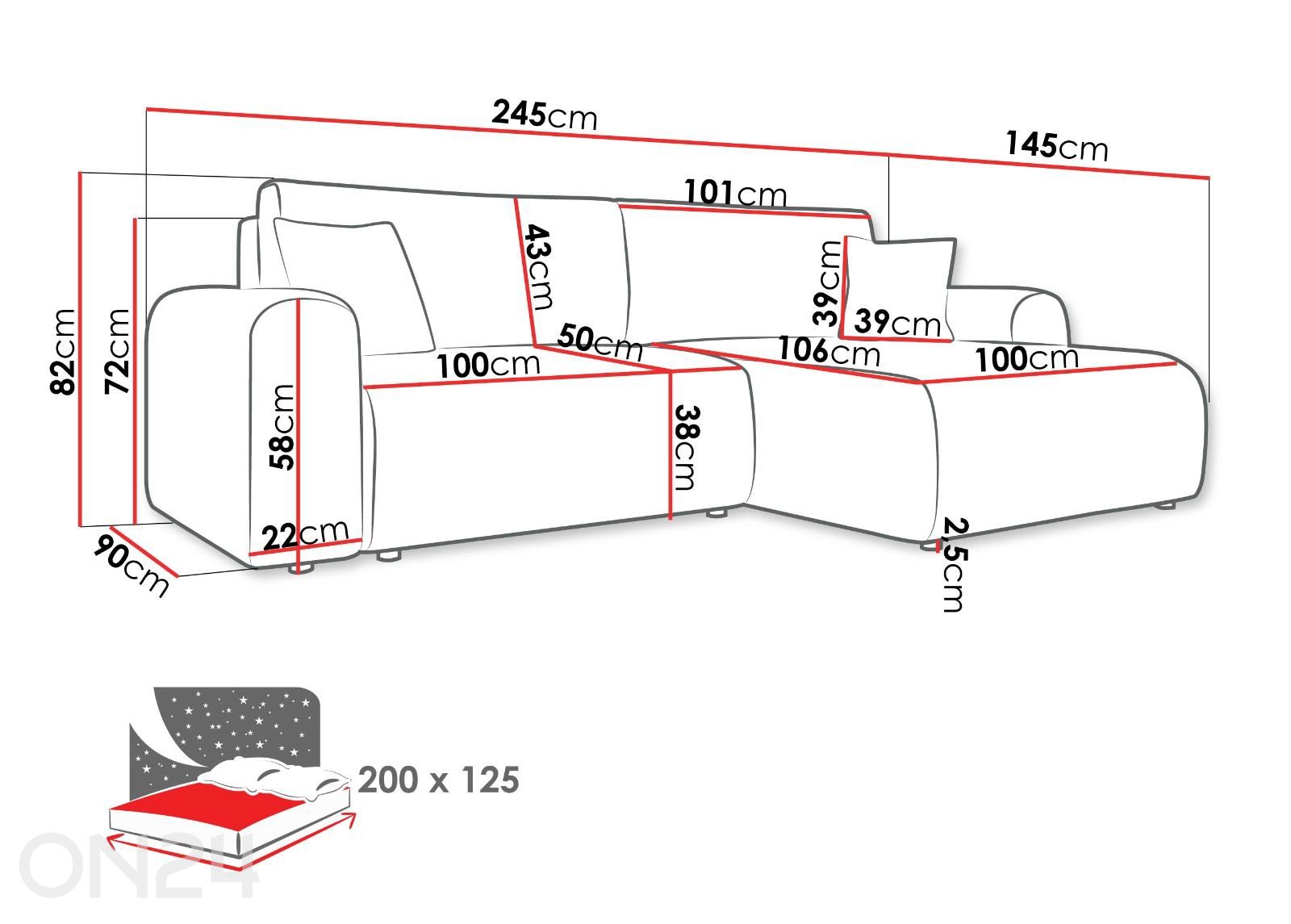 Угловой диван-кровать Floryn I увеличить размеры