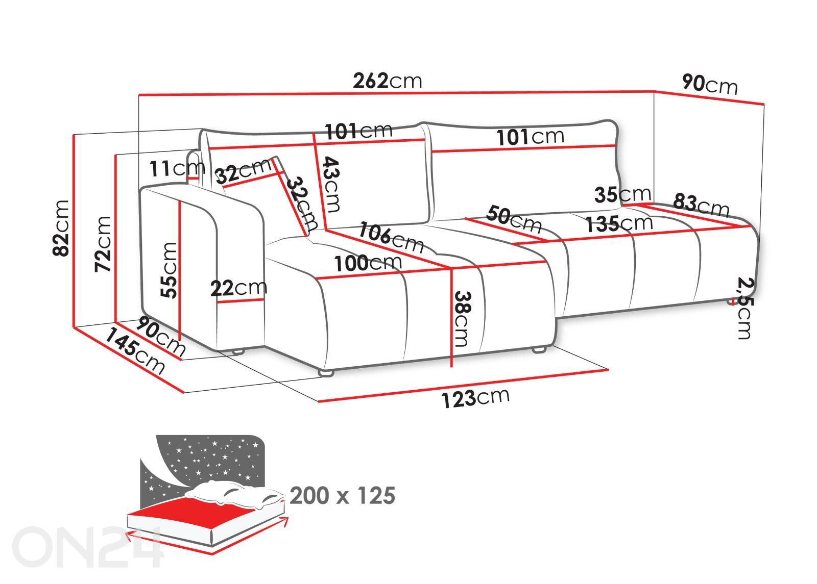 Угловой диван-кровать Furyn увеличить размеры