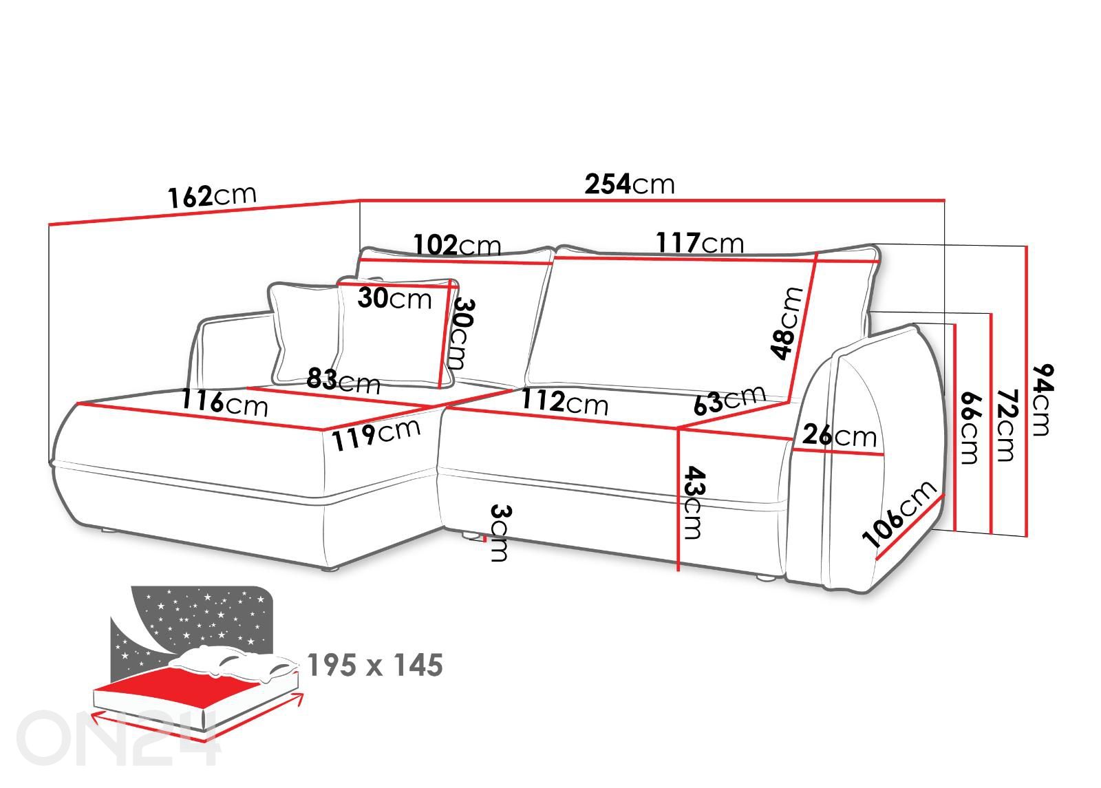 Угловой диван-кровать Moho увеличить размеры