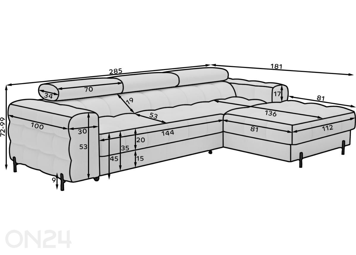 Угловой диван-кровать Skien увеличить размеры