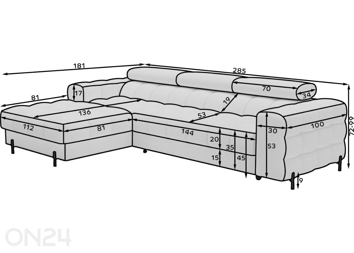 Угловой диван-кровать Skien увеличить размеры