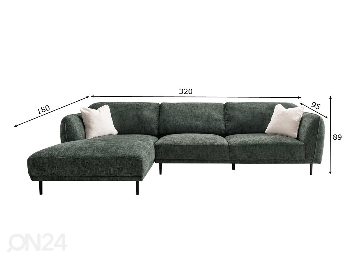 Угловой диван, левосторонний увеличить размеры