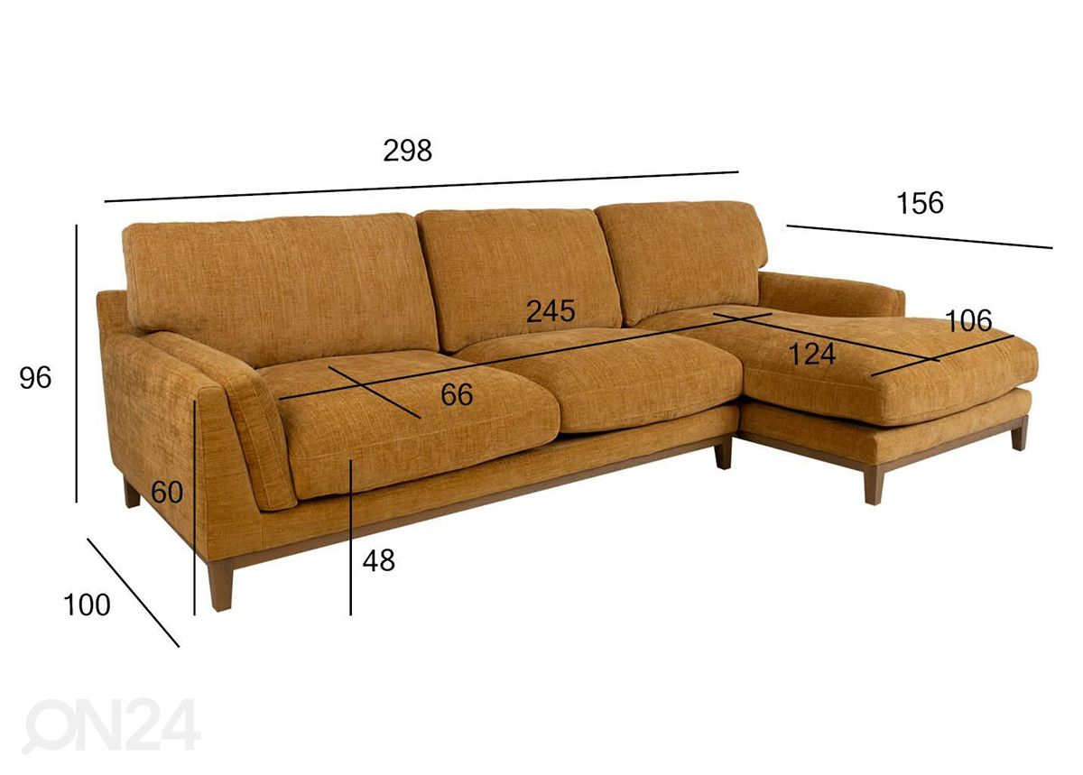 Угловой диван Basil, правый угол увеличить размеры