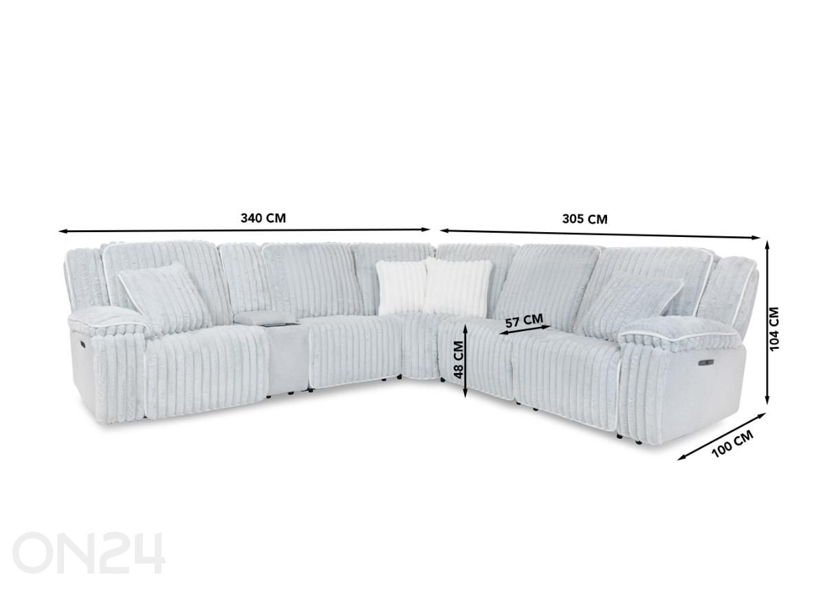 Угловой диван Comfy электрический реклайнер увеличить размеры